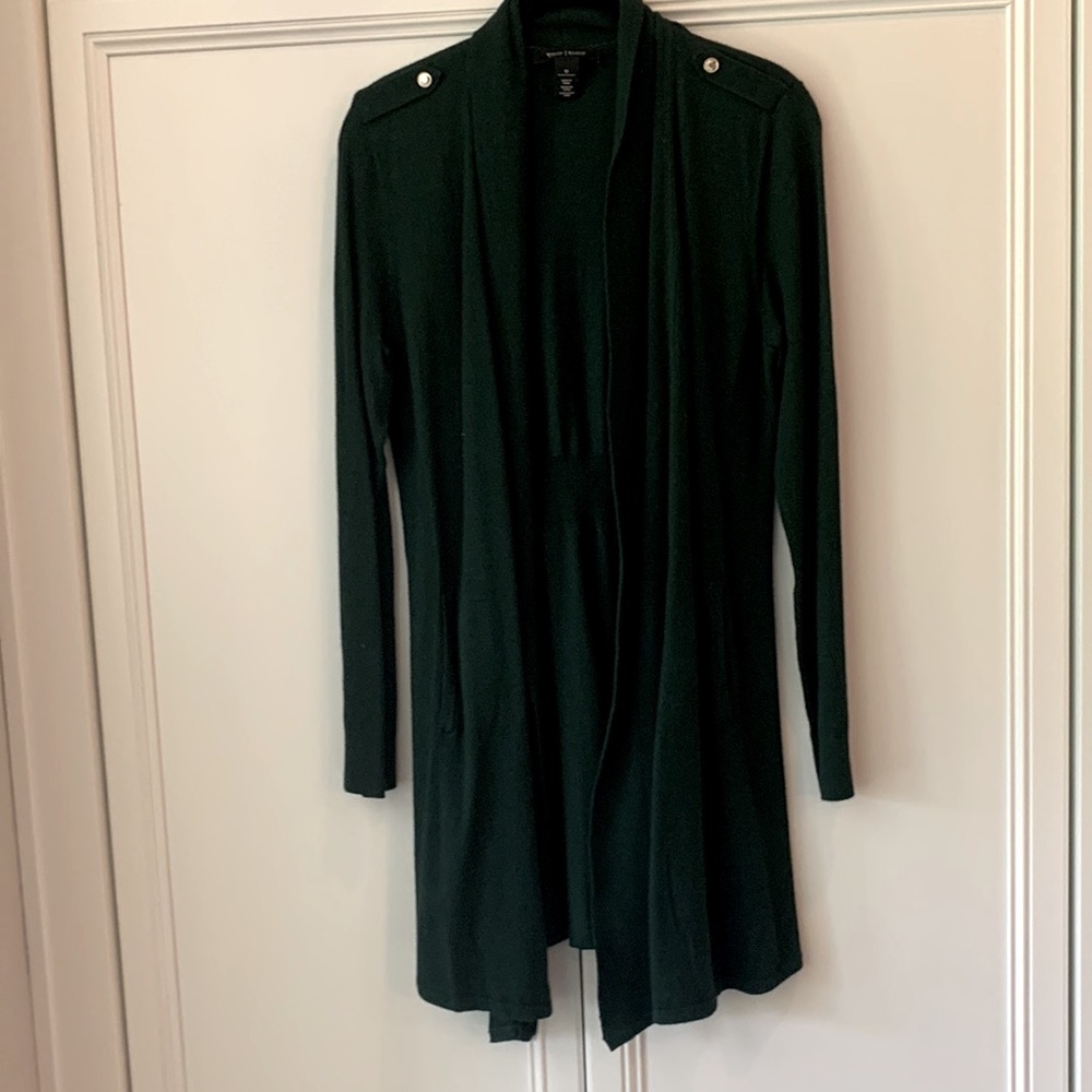 White House black market hunter green cardigan